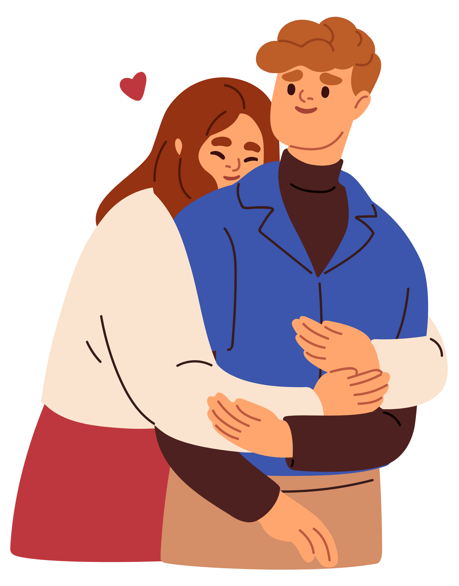 A cartoon woman hugging a man, saying, my partner is Neurodiverse.