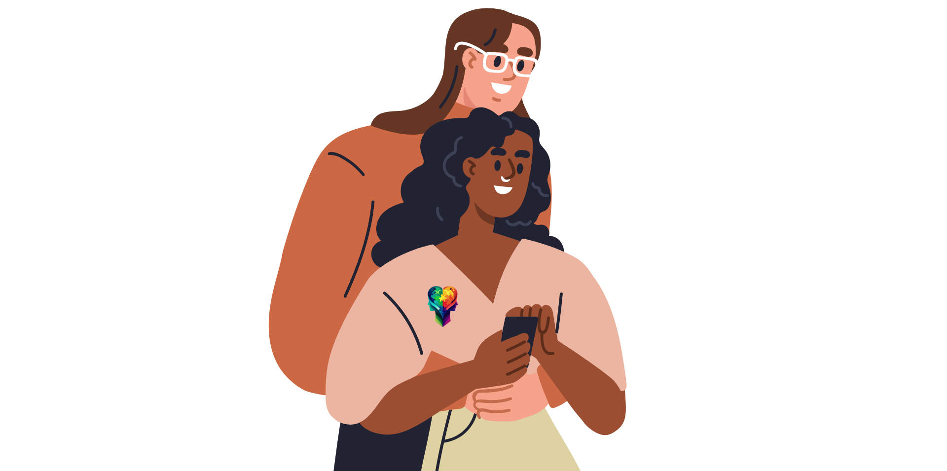 A cartoon couple conquering Insecurity in Neurodiverse Relationships Strategies for a Stronger Bond